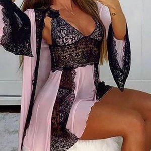 pink and black robe and gown